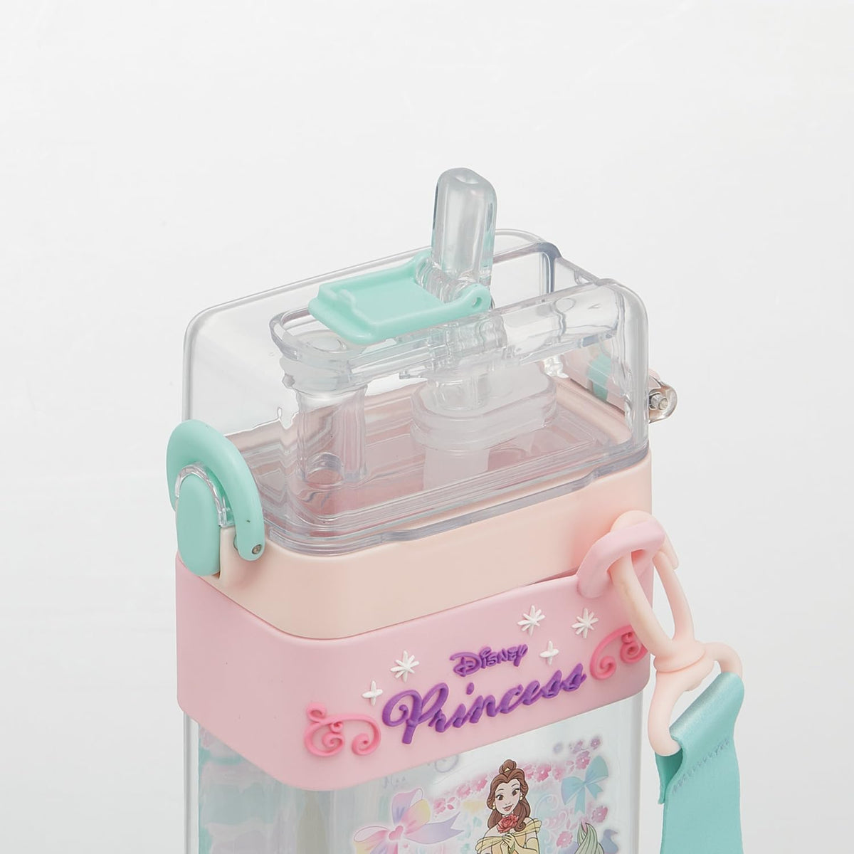 Skater 600ml 2WAY Square Bottle with Straw and Cover