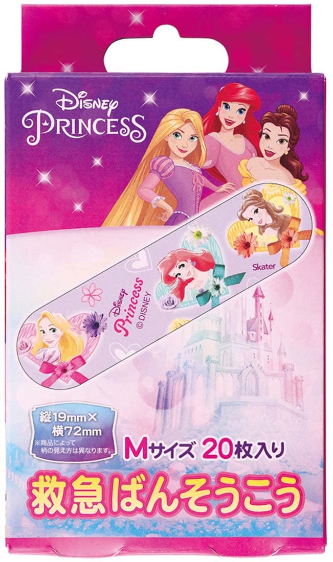 Skater Band-Aids for Kids Disney Princess M Size 20 Count