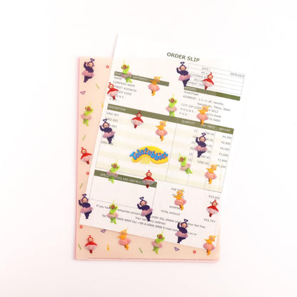 Overglad Clear File Folder for Teletubbies A4 Size with Skirt Design