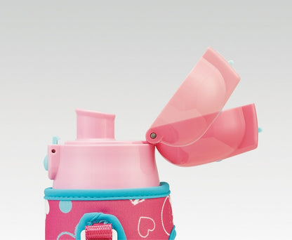 Skater Kids Water Bottle with Heart Polka Dots 470ml