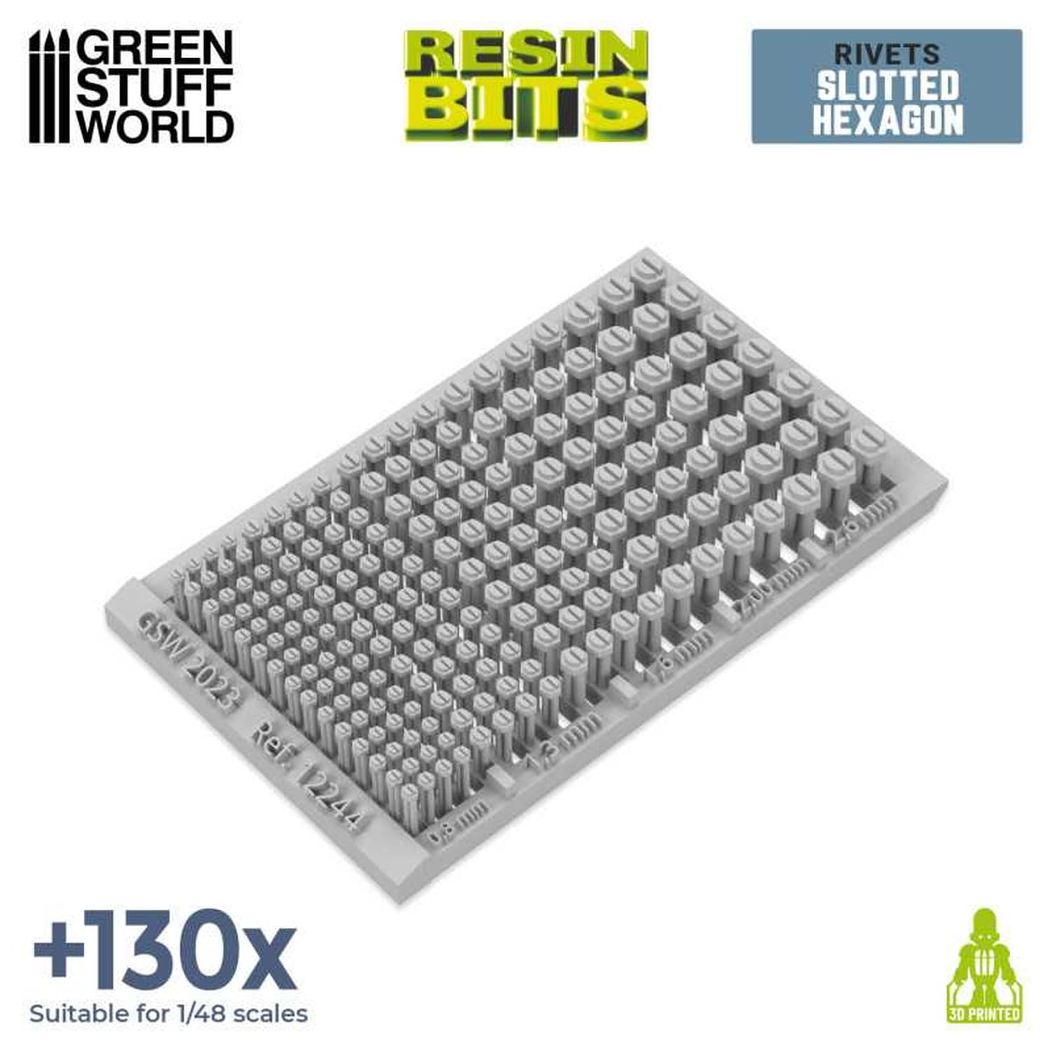 Green Staff World 3D Print Set with Micro Rivets for Model Kits