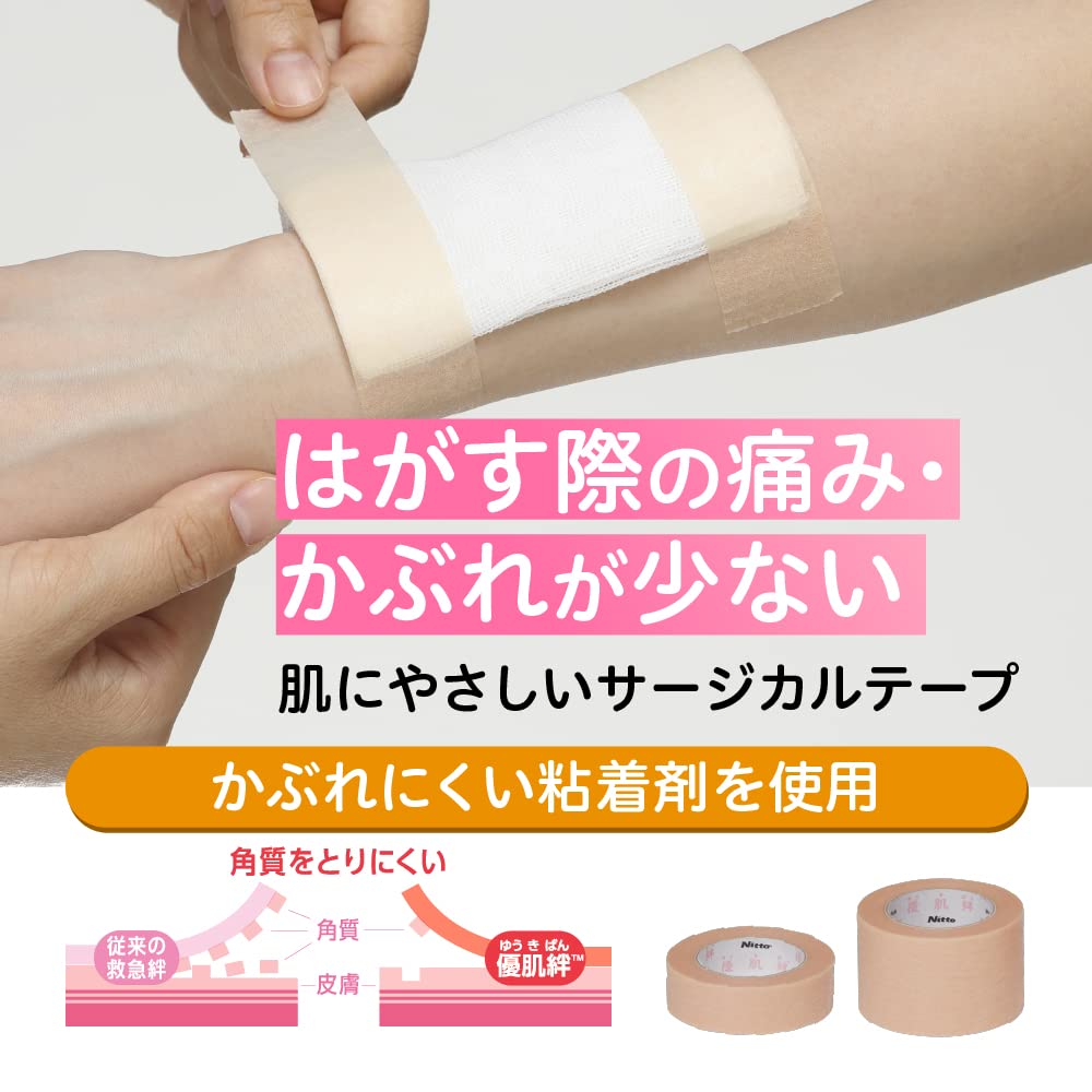 Nitoms Caremate Easy Cut Gentle Tape 25mm x 7m for Sensitive Skin
