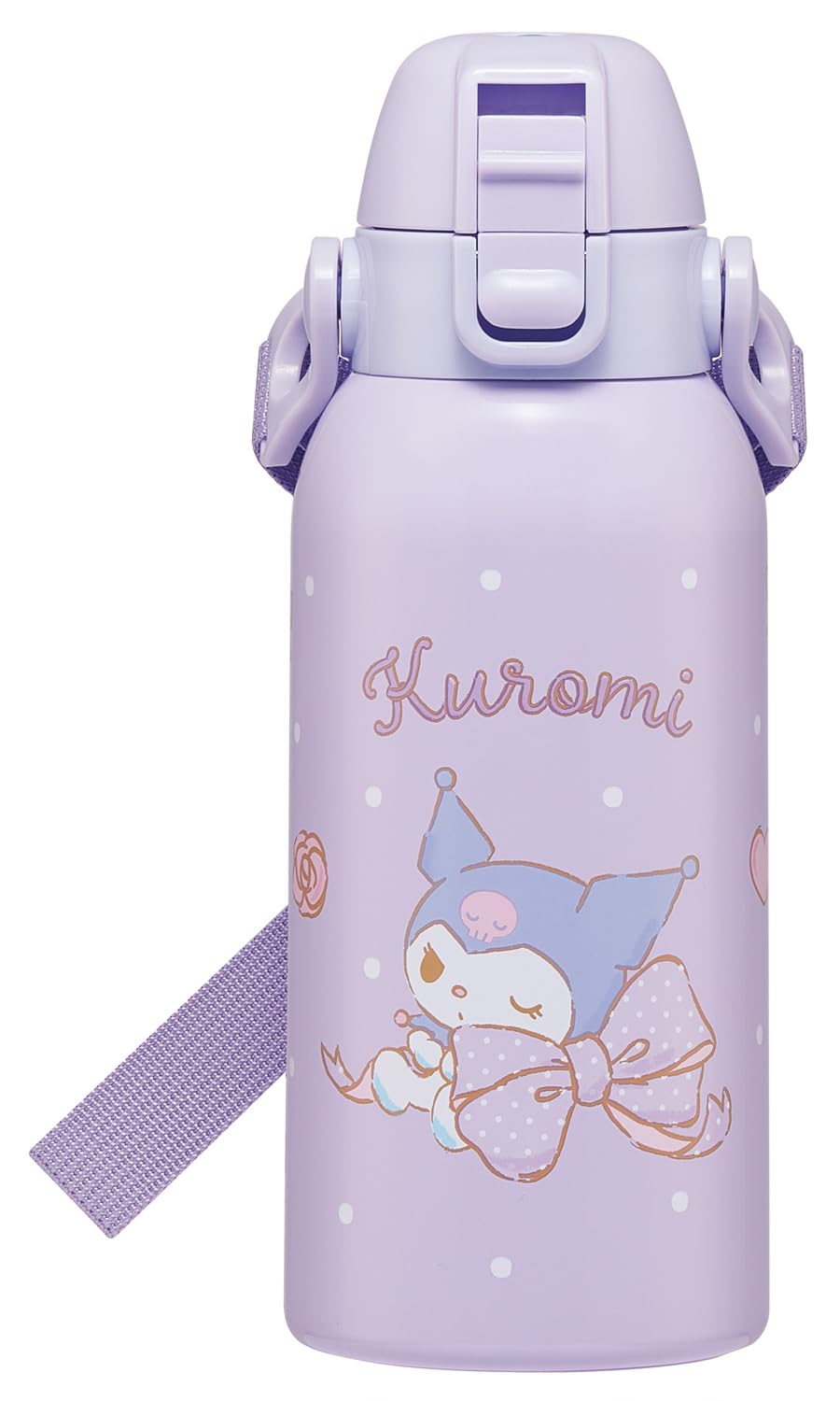 Skater Kids Water Bottle 600ml with Sanrio Kuromi Design