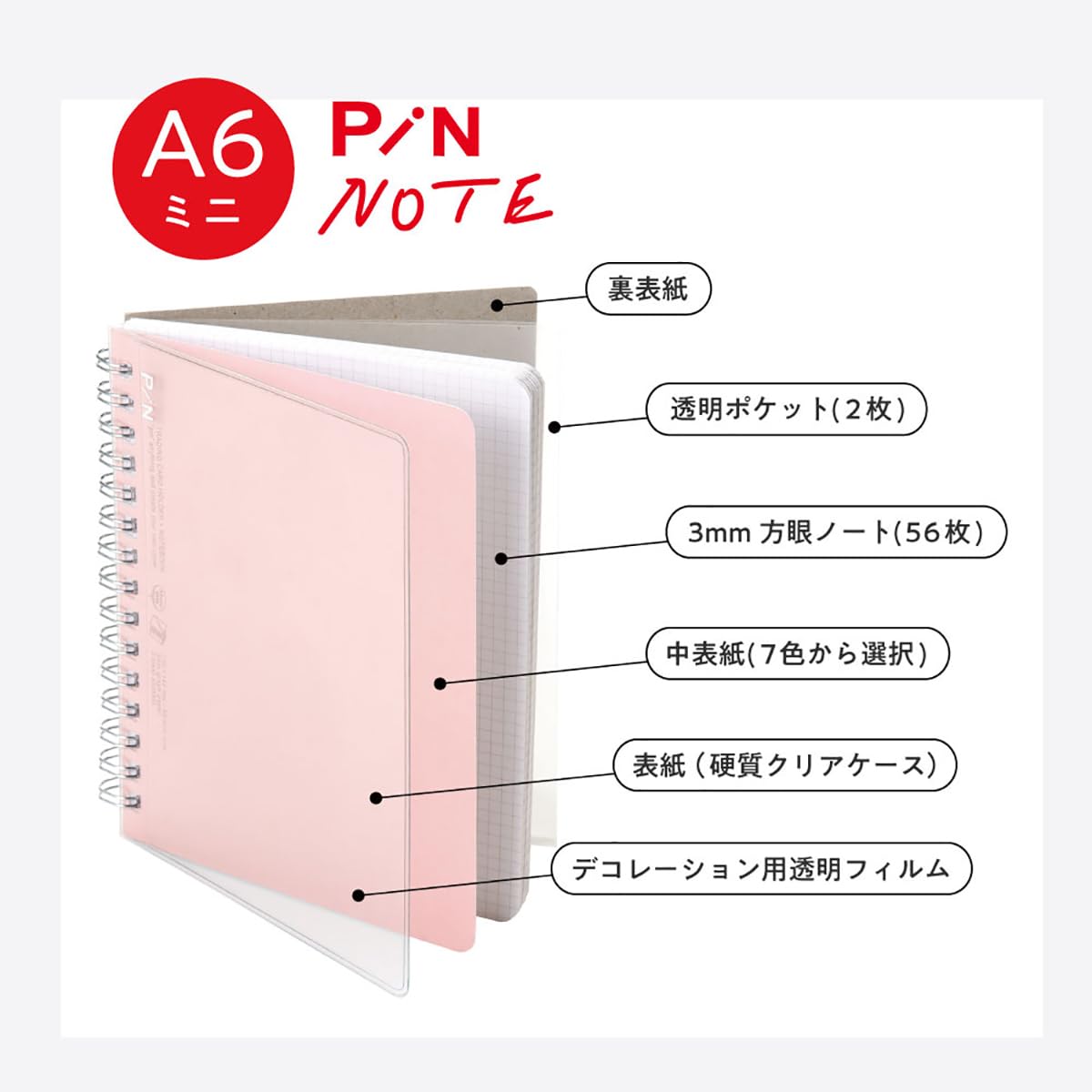 Iroha Publishing PiN NOTE A6 Mini Size Yellow Ring Notebook