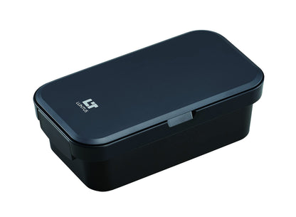 Asvel Bento Box with Bag Black Compact Design 21.1cm x 11.6cm x 6.8cm
