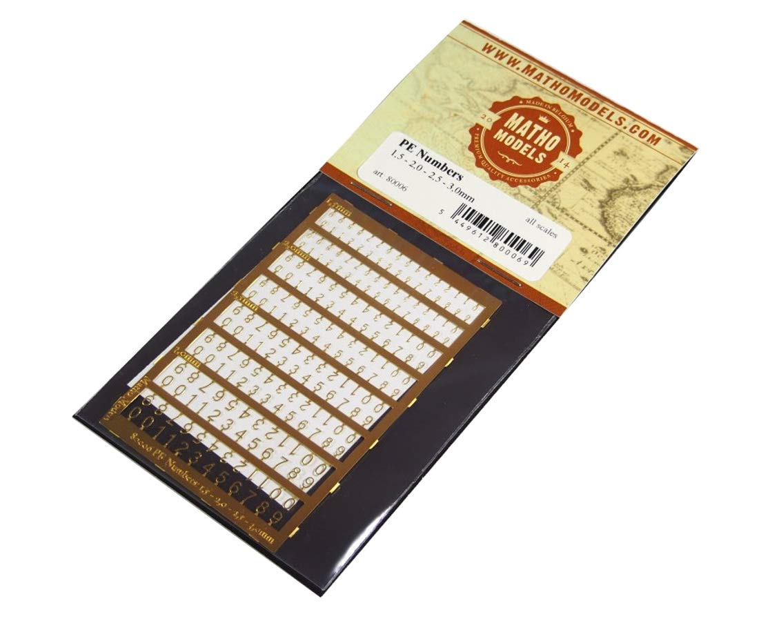 Maso Models Gothic Number Photo Etching Sheet for Scale Models 1.5 to 3.0mm