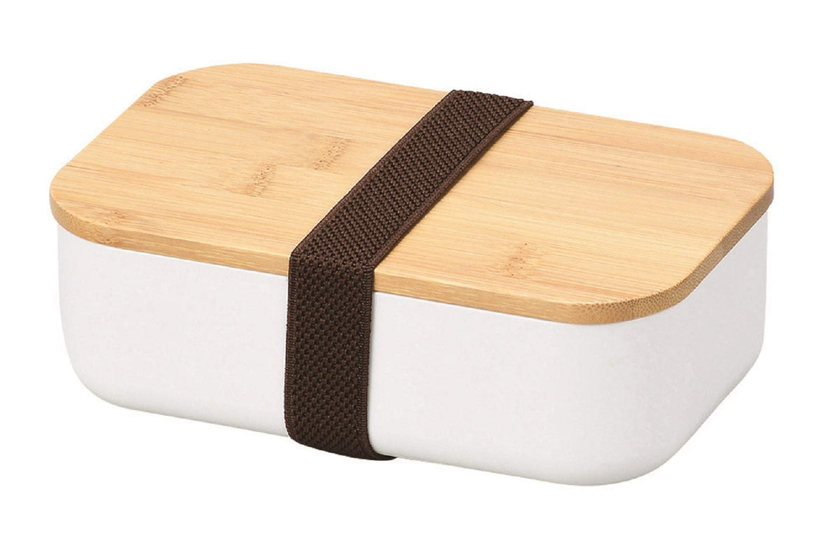 Paarukinzoku Lunch Box with Bamboo Lid 1000ml White