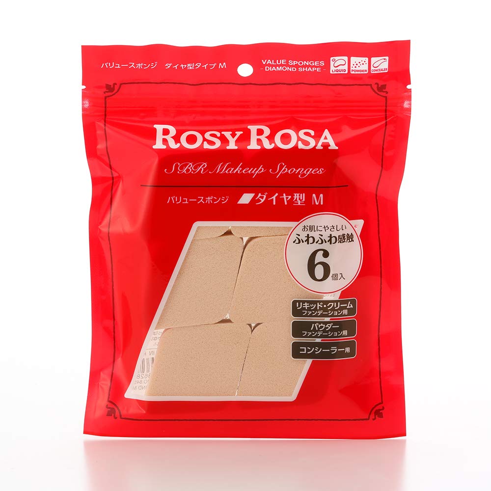 ROSY ROSA Value Sponge Diamond Shape 6 Pack
