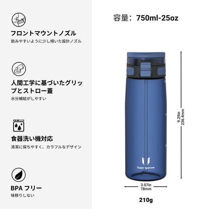 Super Sparrow Water Bottle 750ml BPA-Free Leak-Proof Tritan Design