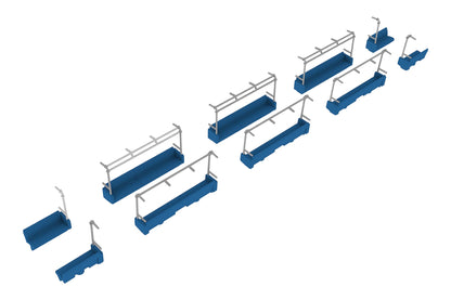 Plum 1/80 Scale Model Interior Set A Blue for 4-Door Cars