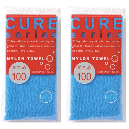 Ohe Nylon Towel Set 28cm x 100cm Firm Texture Blue