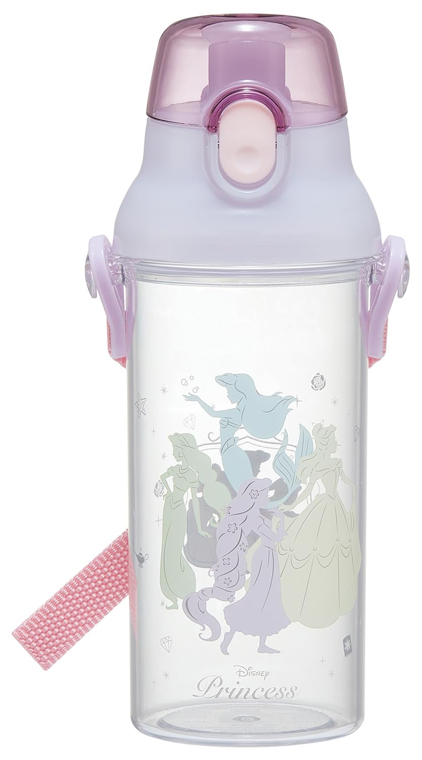 Skater Kids Clear Water Bottle 480ml with Disney Princess Design
