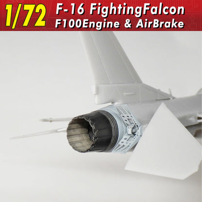 HMA 1/72 F-16 Fighting Falcon F100 Engine and Air Brake Model Parts