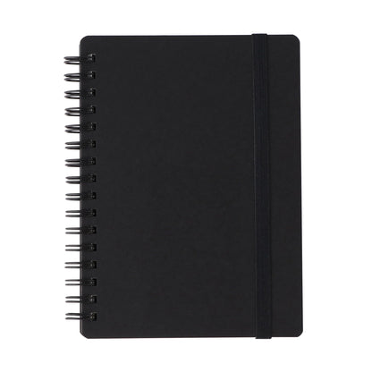 MUJI Double Ring Notebook with Rubber Band Black A6 80 Pages