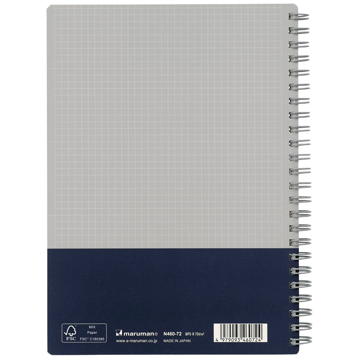 Maruman Ring Notebook A5 4mm Grid Navy for Creative Note-Taking