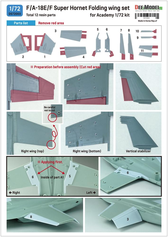 DEF.MODEL 1/72 F/A-18E/F Super Hornet Folding Wing Set