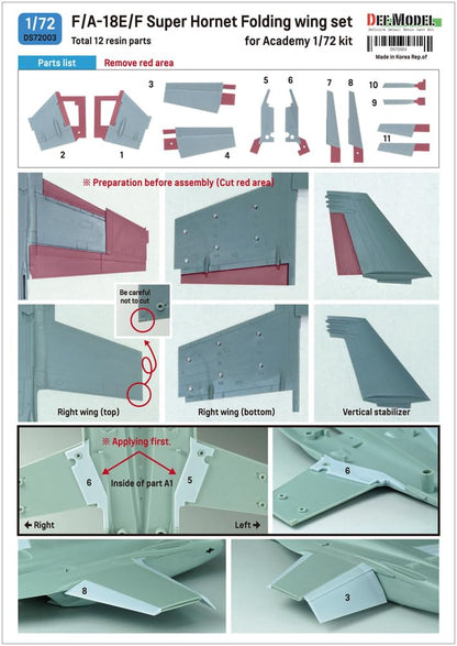 DEF.MODEL 1/72 F/A-18E/F Super Hornet Folding Wing Set