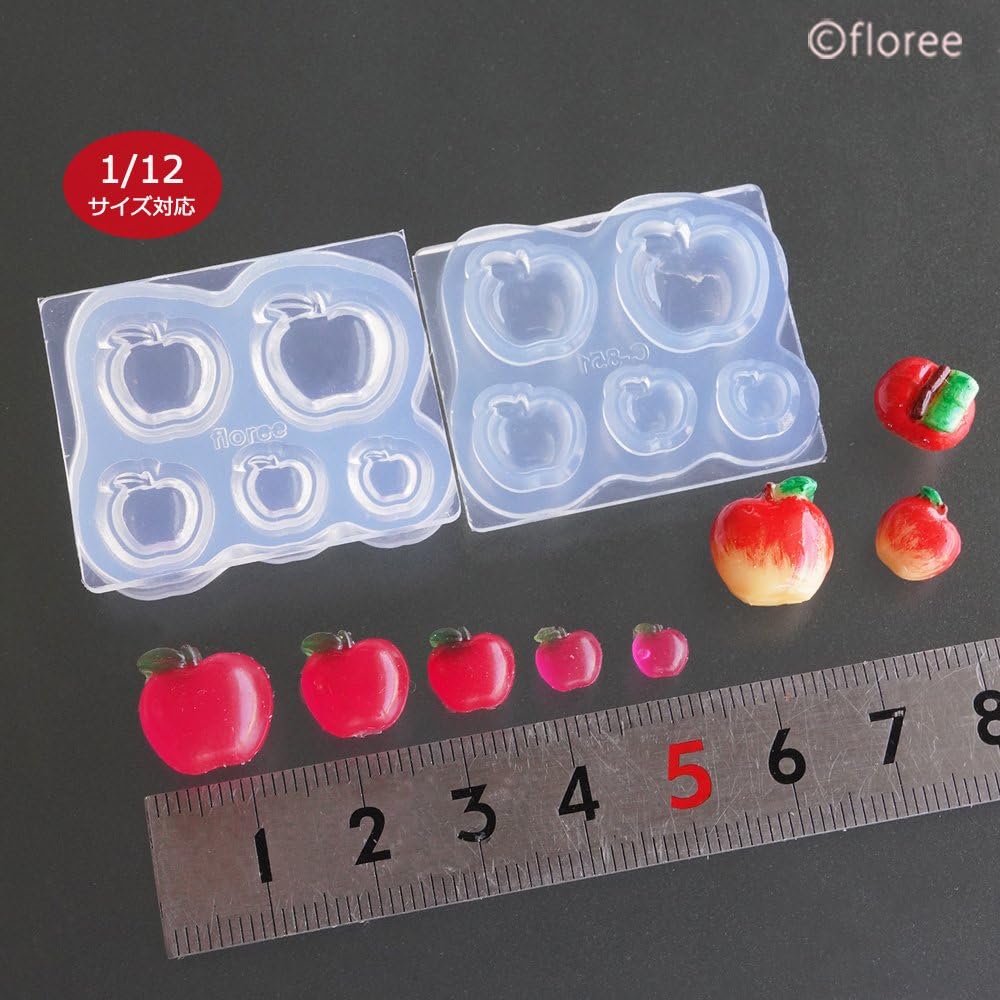 Kameshima Soft Mold Apple Gummies Dual-Sided Silicone Mold for Hobby Use