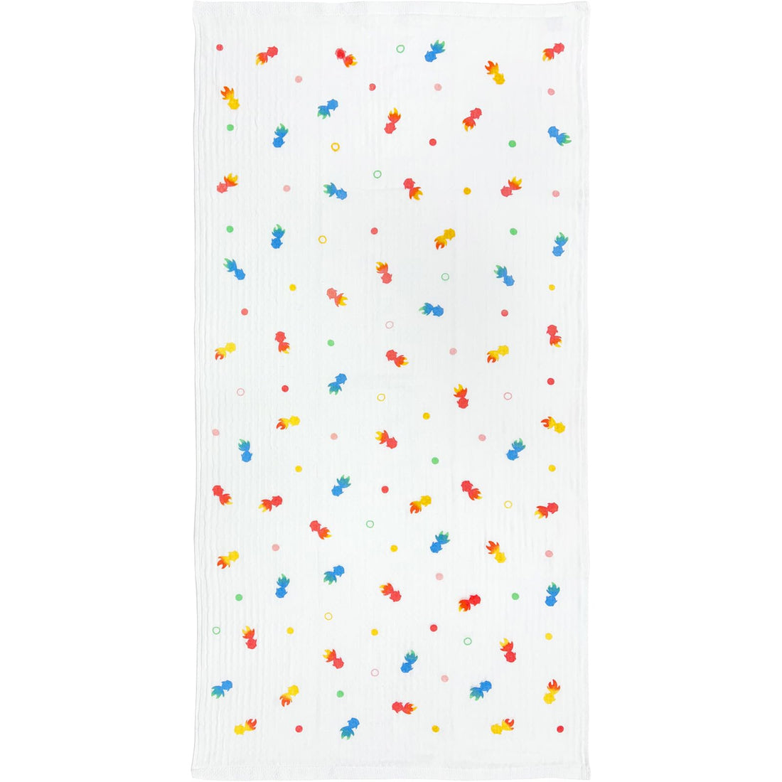 Hayashi Soyosoyo Goldfish Gauze Waffle Face Towels, 2-Pack, Approx. 34 × 80 cm