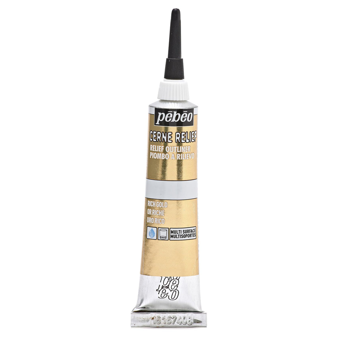 Pebeo Vitrail Outliner Rich Gold 20ml for Creative Painting