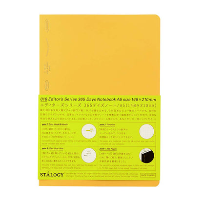 Nitoms STALOGY A5 Grid Notebook 365 Days Yellow