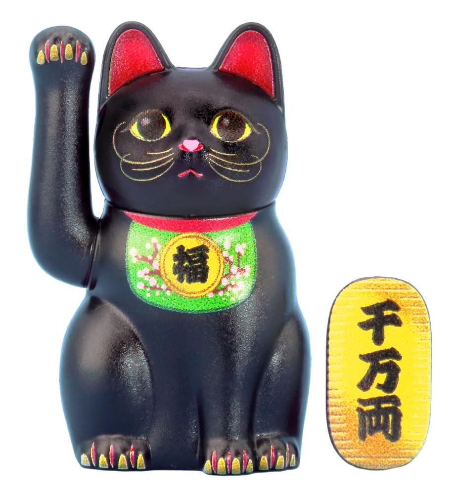MIC DI-GI Prepainted Plastic Model Lucky Cat Black Round Edition