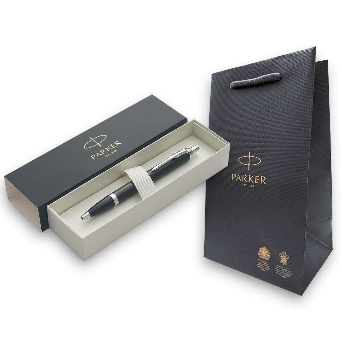 PARKER Parker IM Matte Black CT Medium Oil-Based Ballpoint Pen, Gift Box with Shopper