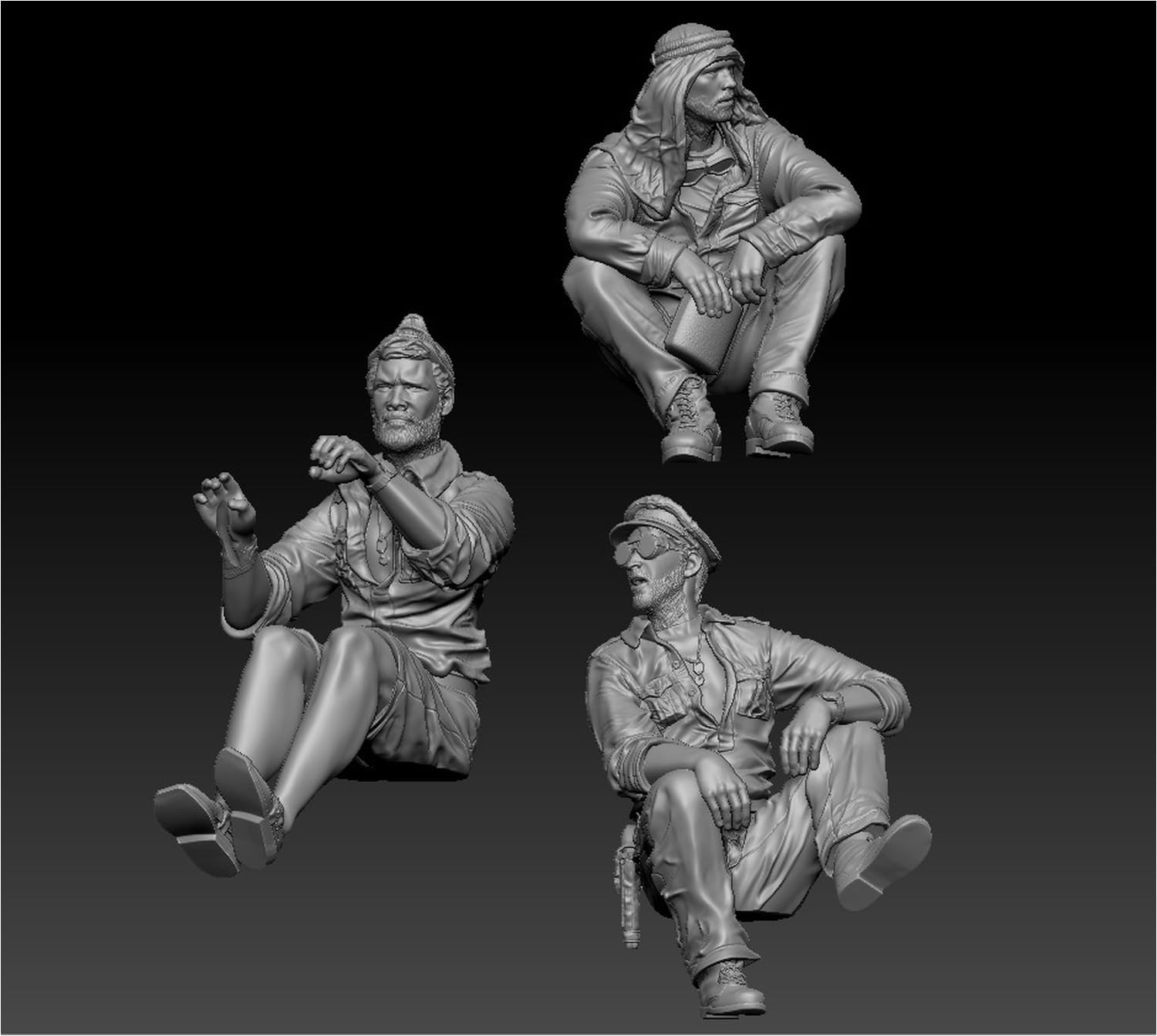 Thunder Model 1/35 British Long Range Desert Group Figure Set of 3