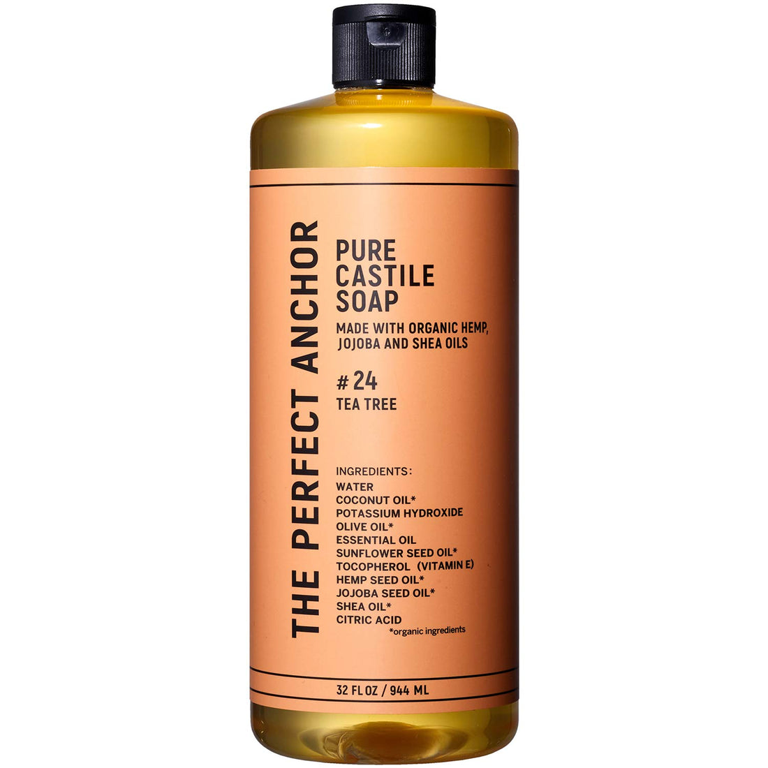 The Perfect Anchor Pure Castile Soap 944ml Tea Tree Organic Cleanser