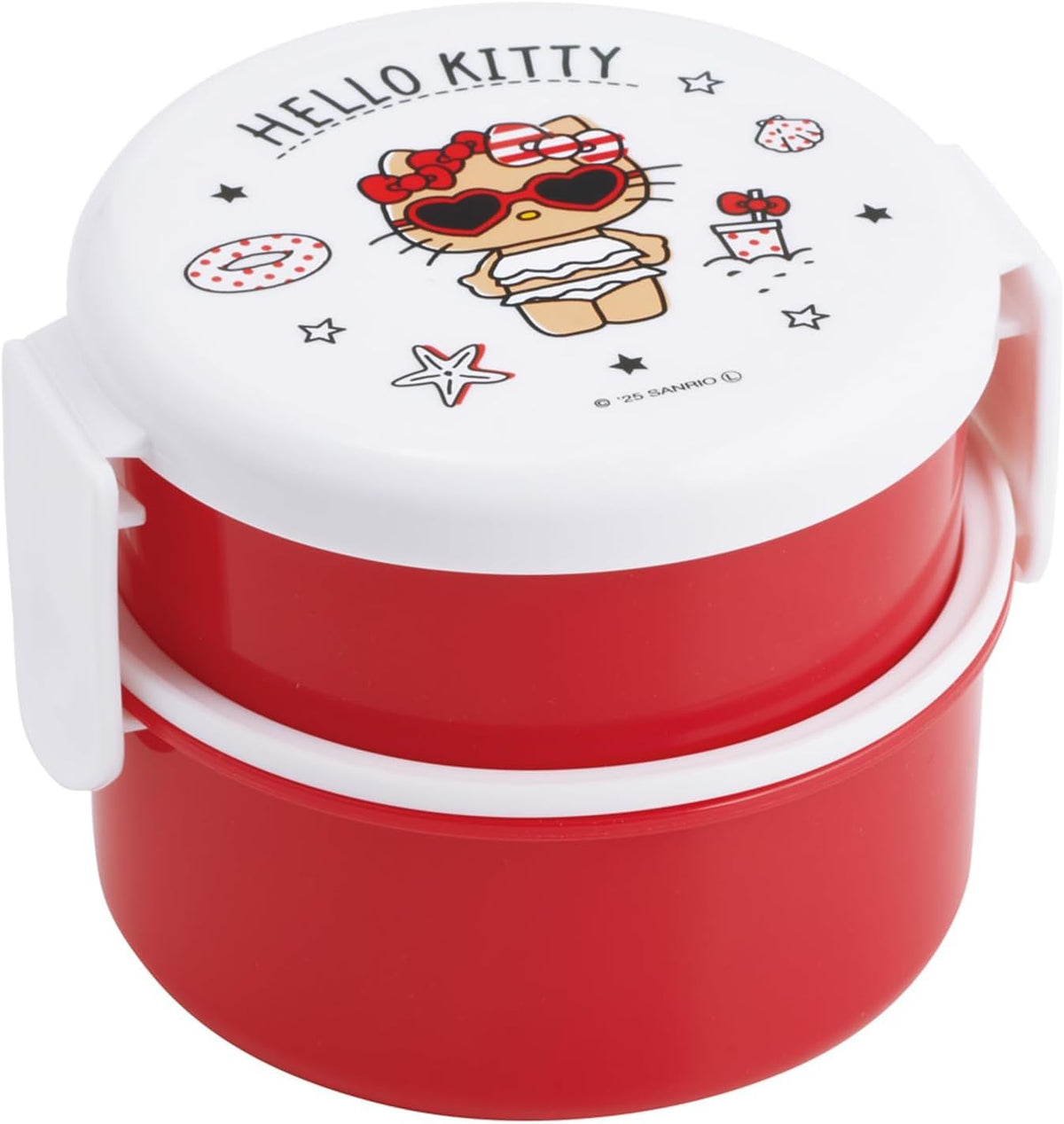Skater Round Lunch Box 500ml with Fork for Girls