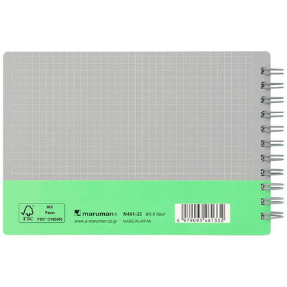 Maruman Pocket Size Ring Notebook with 4mm Grid Light Green