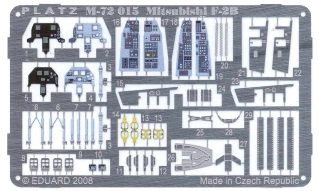 PLATZ 1/72 F-2B Aircraft Etching Parts for Scale Models