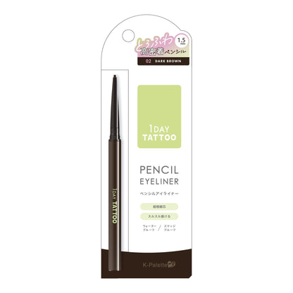 K-Palette 1DAY TATTOO Pencil Eyeliner Dark Brown 0.06g