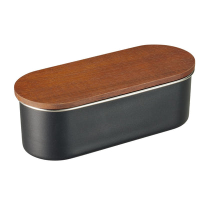 nonoji Slim Stainless Steel Lunch Box with Natural Wood Lid