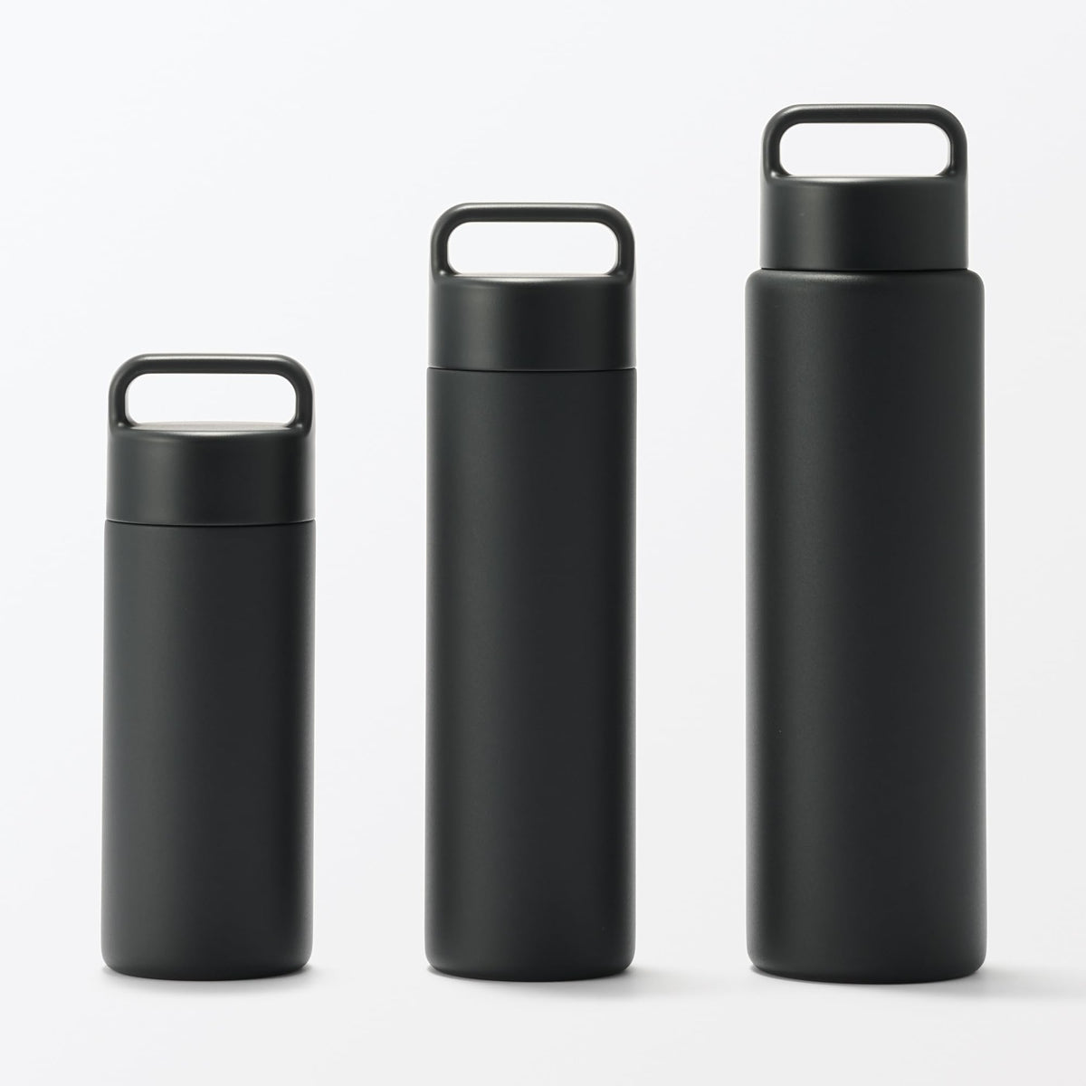 MUJI Vacuum Insulated Bottle with Handle 350mL Black