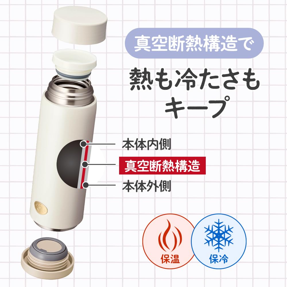 DOSHISHA Water Bottle with Strong Bottom 320ml Vacuum Insulated Pink