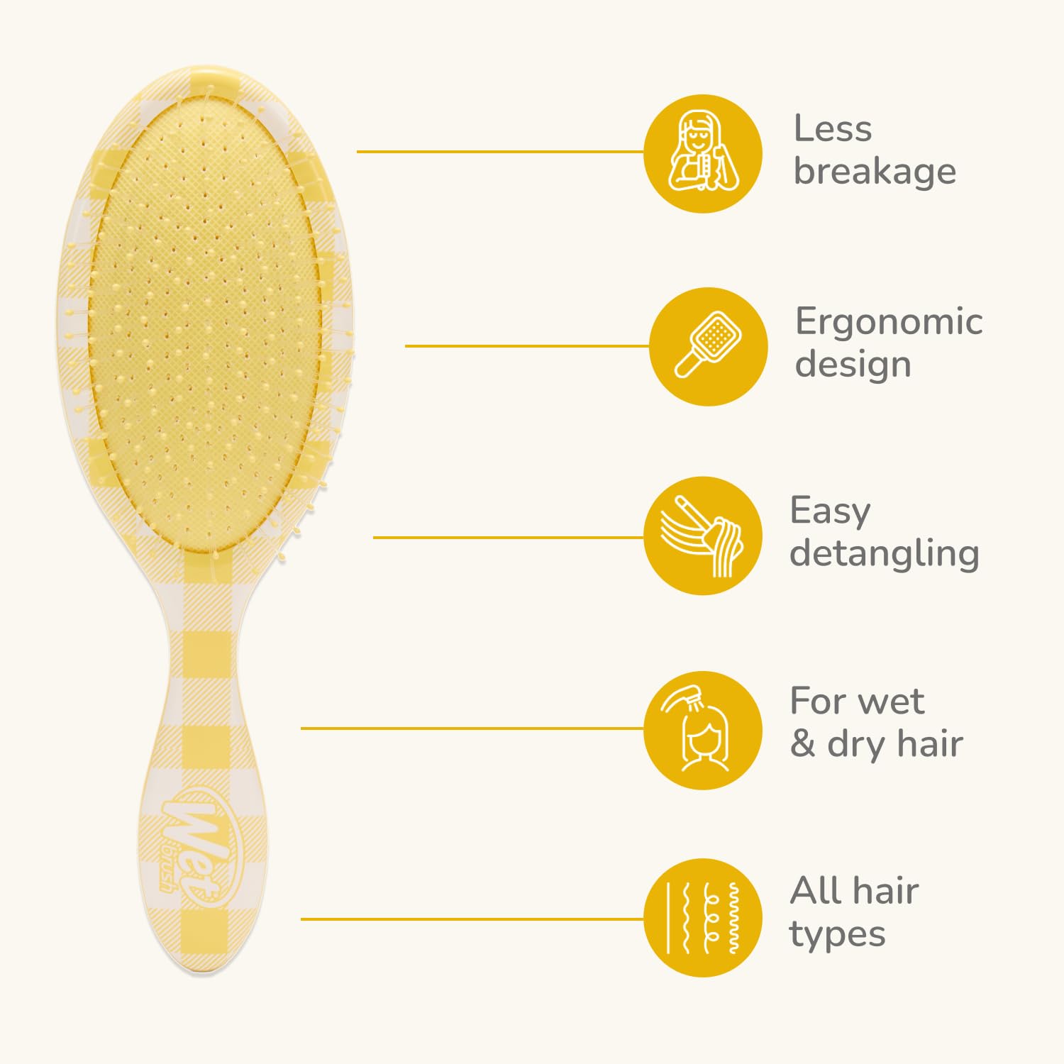 Wet Brush Original Detangler Coastal Charm Golden Gingham