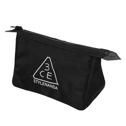 3CE Black Cosmetic Pouch for Travel and Daily Use