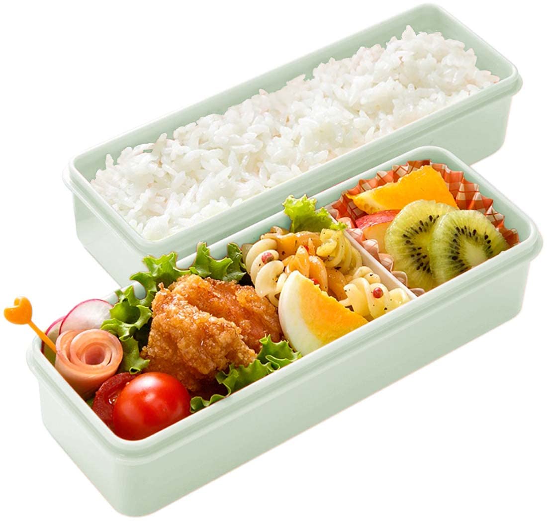 Skater Bento Box for Women 2-Tier 630ml Slim Lunch Box with Chopsticks