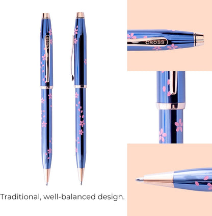 CROSS Ballpoint Pen Sakura Collection Century II Translucent Cobalt Blue