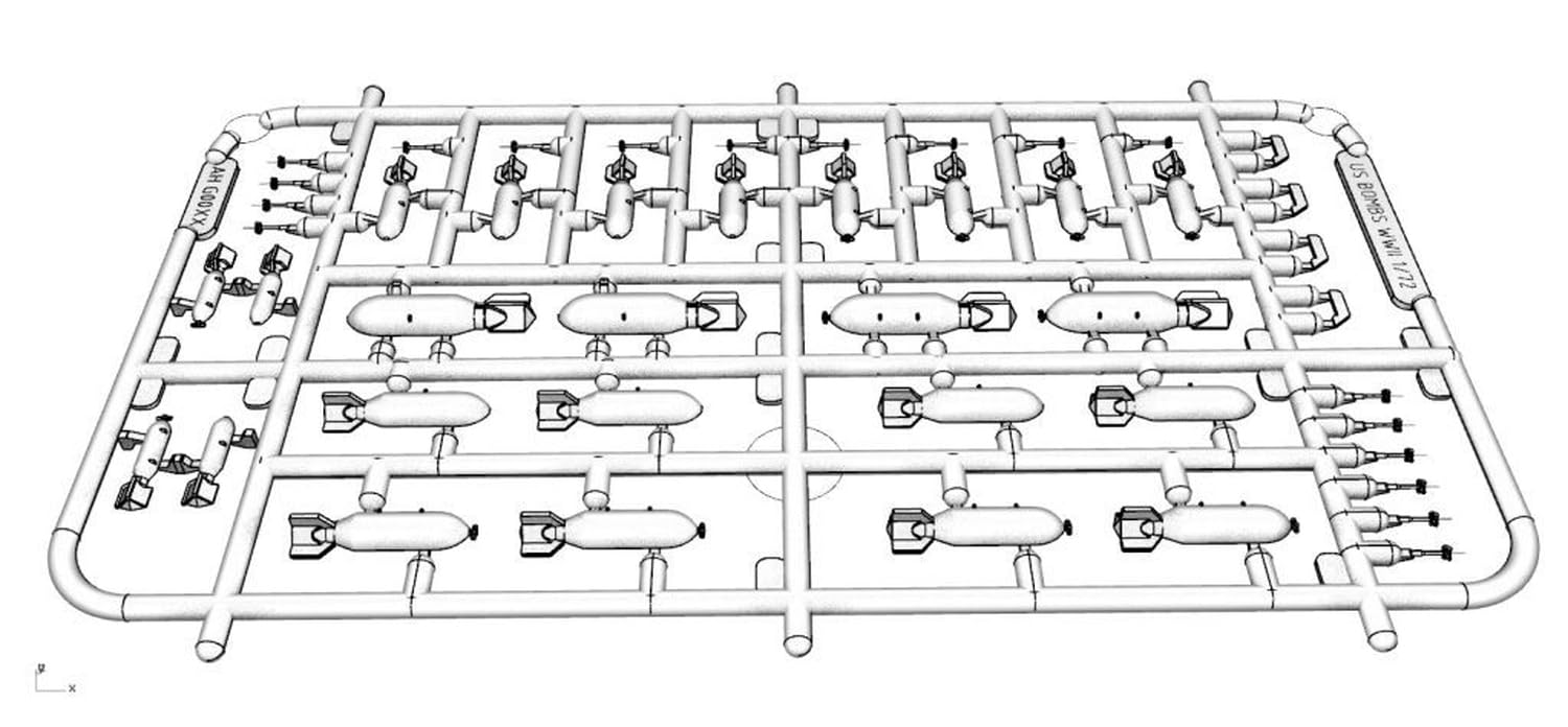 Arma Hobby 1/72 WWII American Bomb Set Model Parts