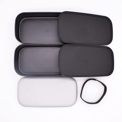 Mitani Bento Box 2-Tier Antimicrobial Lunch Box 1000ml Silver