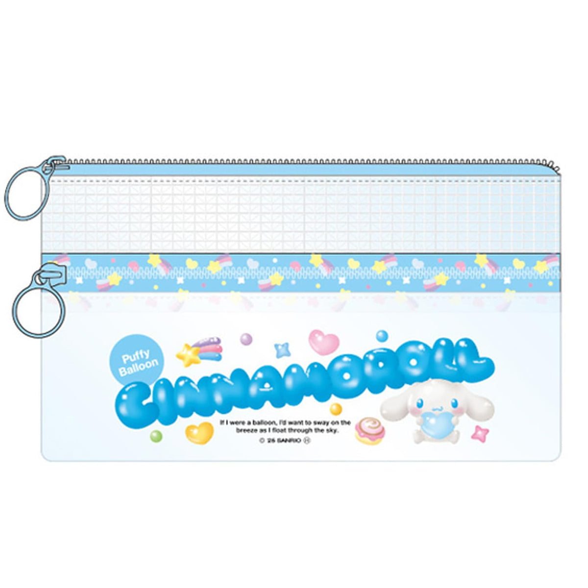 K&amp;Company Sanrio Characters Clear Double Zipper Pouch Cinnamonroll