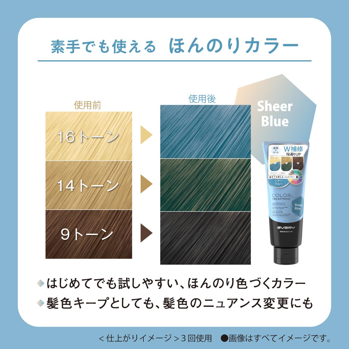 Anna Donna Every Color Treatment Shea Blue 160g for Vibrant Hair Color