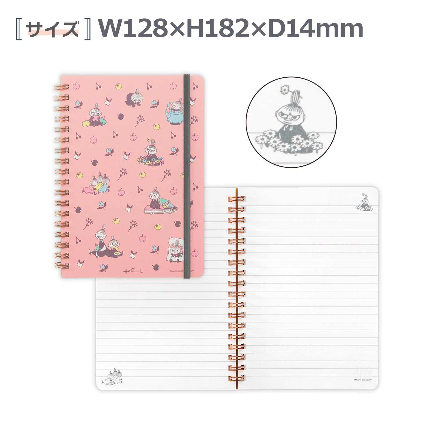 Hallmark Moomin Days Pink Ring Notebook