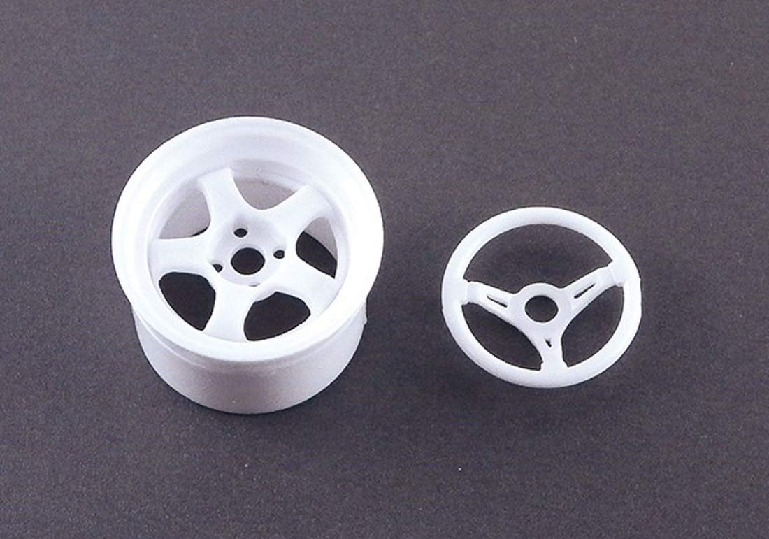 ASUKAMODEL 1/24 Orange Wheels 5-STAR White Model Kit Parts