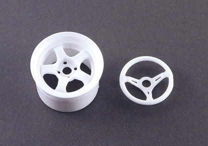 ASUKAMODEL 1/24 Orange Wheels 5-STAR White Model Kit Parts