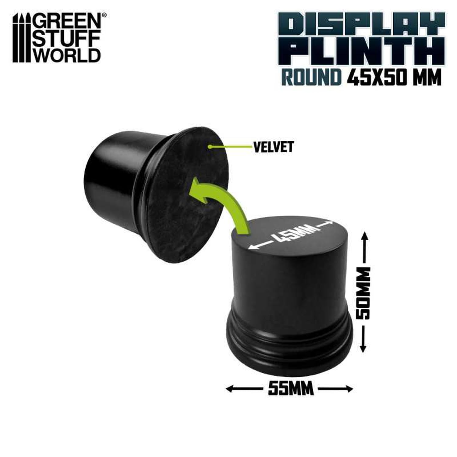 Green Stuff World Display Stand Round 4.5cm Black for Hobby Accessories