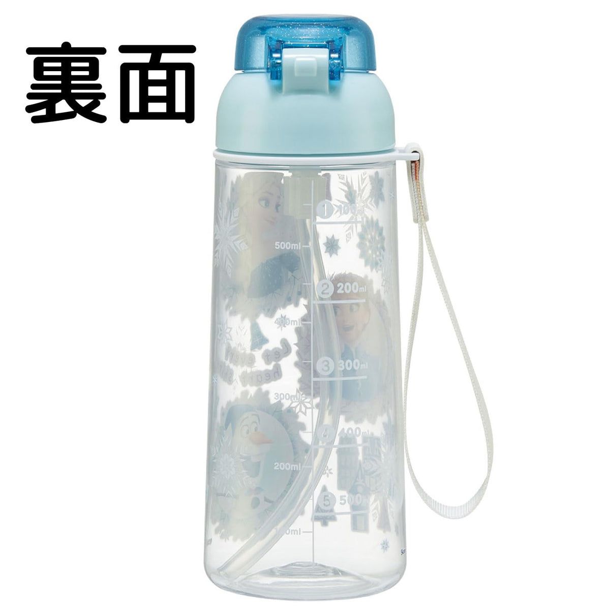 Skater Clear Straw Bottle 630ml for Kids with Disney Frozen Design