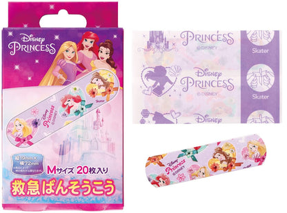 Skater Band-Aids for Kids Disney Princess M Size 20 Count